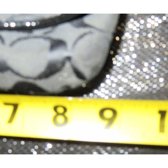 Coach Black Signature C Jacquard Canvas & Leather Trim Sufflette Flap Wristlet - Picture 7 of 8